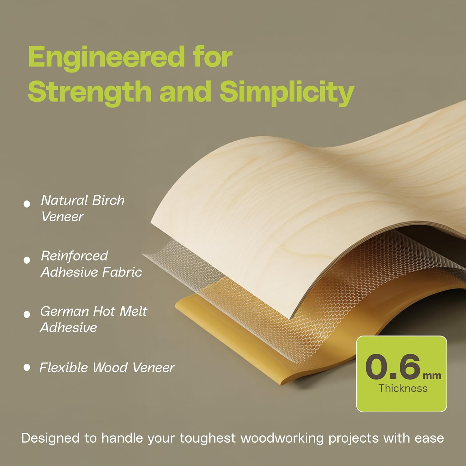 Edge Supply Birch 7/8 in x 250 ft Roll – Pre-Glued Iron On Wood Veneer Tape – Wood Veneer Edge Banding Tape with Hot Melt Adhesive, Smooth Sanded Finish Ideal for Furniture & DIY, Made in USA