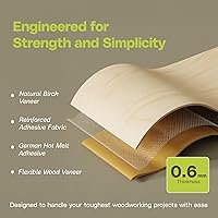 Vista 5 de Edge Supply Birch Rollo de 3/4 pulgadas x 250 pies – Cinta de chapa de madera prepegada para planchar – Cinta de borde de chapa de madera