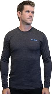 Woolove Mens 100% Merino Wool Base Layer – Men Long Sleeve Thermal Crew Neck Shirt 190g – Midweight, Odour Resistant