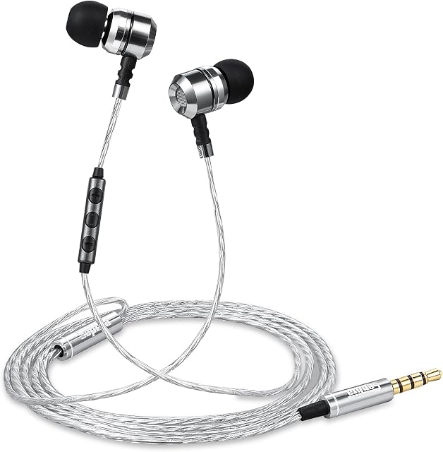 sephia Earphones Wired Headphones with Microphone Volume Control in Ear Noise Isolating Earbuds Stereo Tangle-Free 3.5mm Jack