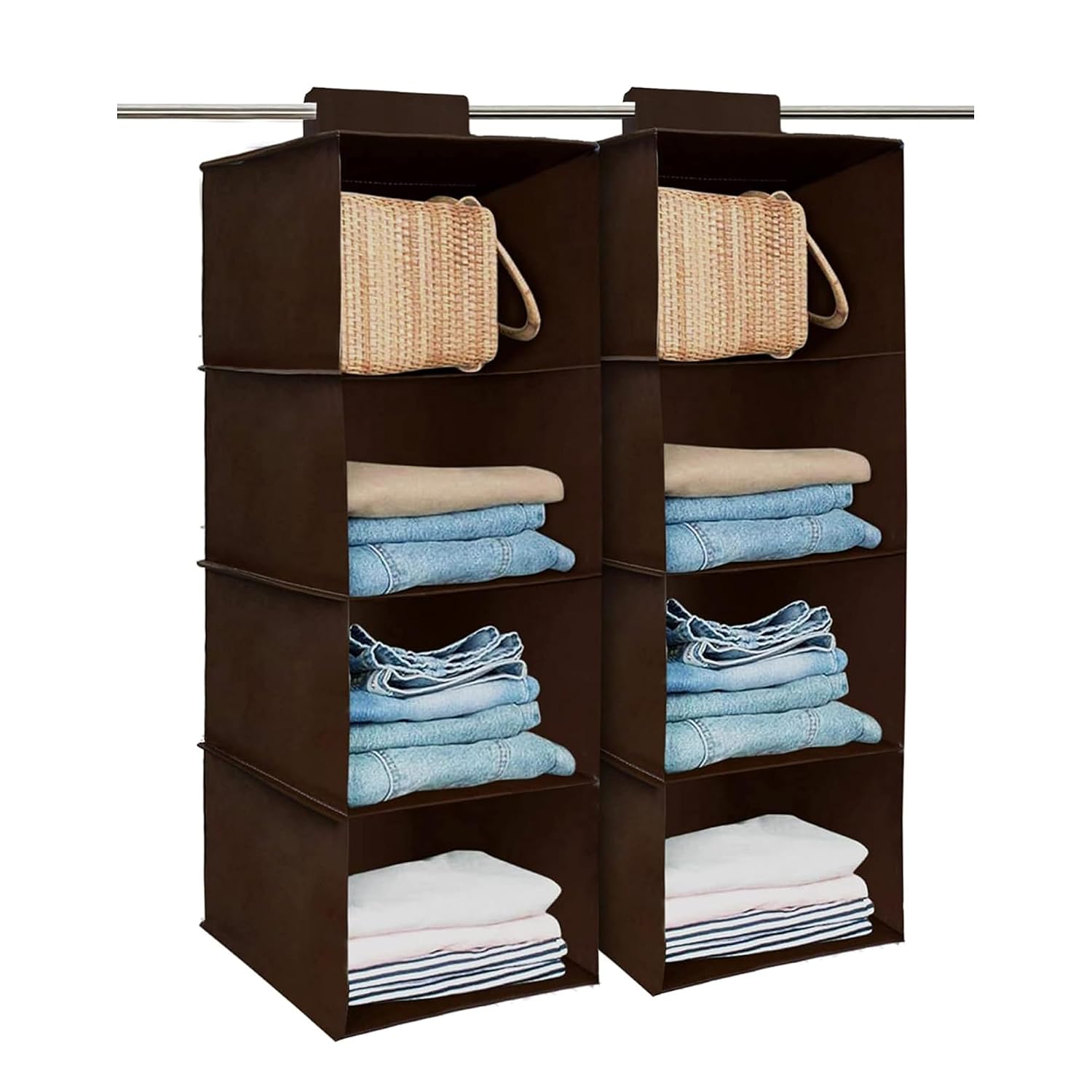 Velco Storage Racks Kuber Industries Non-Woven (Pack of 2) Shoe Stoarge Rack|4 Shelf Closet ...