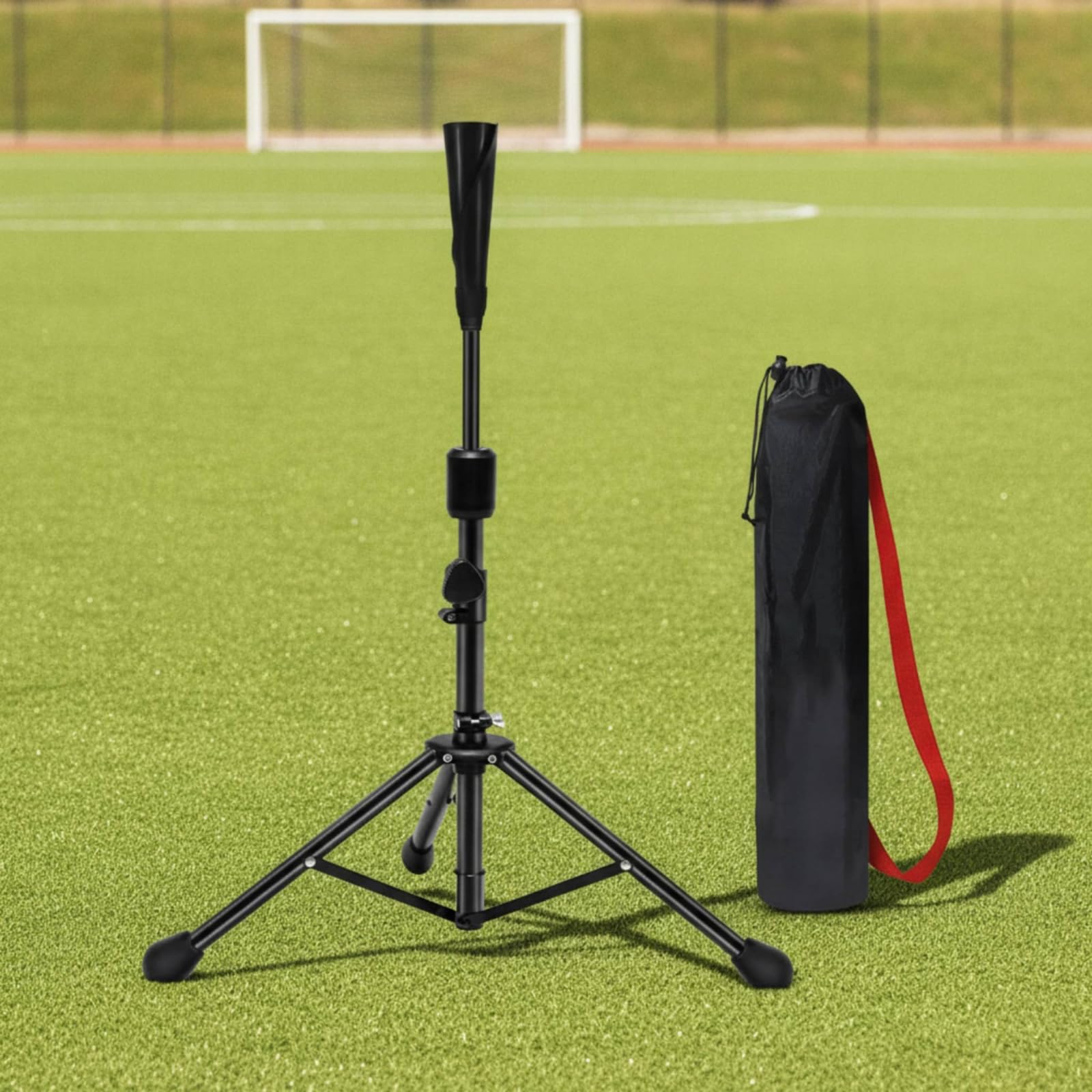 Entrenador de Béisbol tee para Práctica Ajustable Plegable con Goma Absorbente y Bolsa Adecuado para Trabajos de Bateo Mejora de Técnica Ejercicios en Gimnasio Entrenamiento Individual
