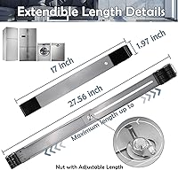 Vista 3 de Rodillos universales extensibles para electrodomésticos, paquete de 4, herramientas de movimiento fuertes con 24 rodillos y equipos de freno, base