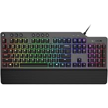 Lenovo GY40T26478 Legion K500 RGB Mechanical Gaming Keyboard, 3 ZONE Full-size Keyboard, 7 user Programmable Hot Keys; 16.8 Million Colors, 50 Million-Click Red Mechanical Keys, Detachable Palm Rest