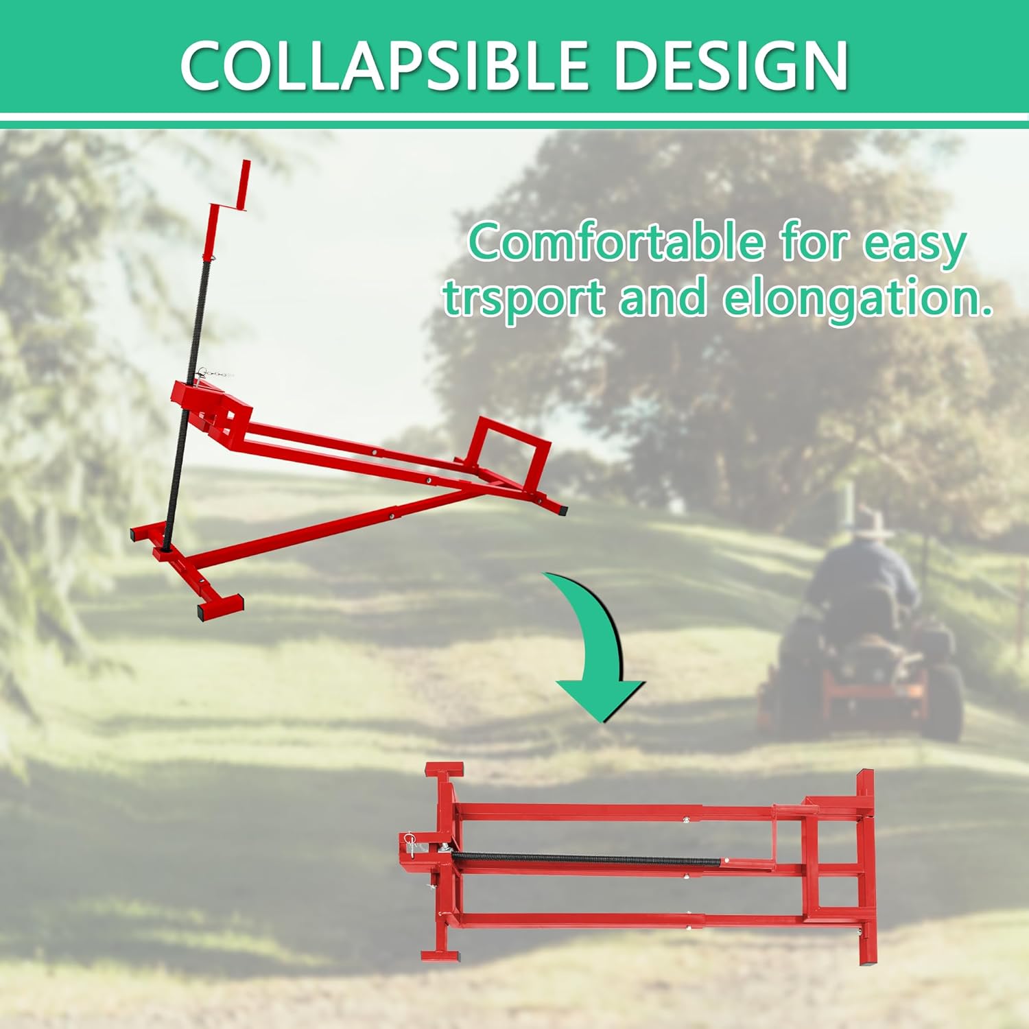 Riding Mower Lift Lawn Tractor Jack 882LBS Capacity Zero Turn Lawn Mower Ramps Lawnmower Maintenance with Manual Handle & Power Tool Extension Handle, Red