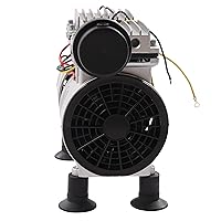 Vista 7 de Bomba de vacío sin aceite de 110 V 550 W, bomba de vacío industrial con 2 cilindros y ventiladores de enfriamiento, mini bomba de silencio