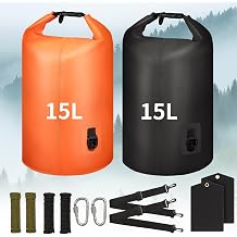 Bear Bag Hanging System - 15L Heavy Duty Waterproof Bear Proof Food Storage Kit with Rock Sack 2 Ropes 2 Safety Clips 1 Straps for Hiking, Camping & Backpackin