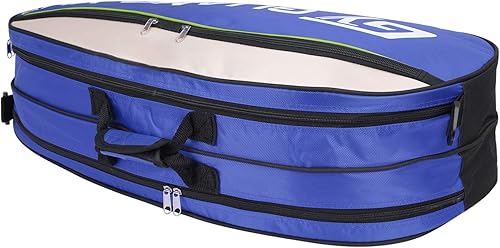 Miniatura 3 de JIAHG Bolsa de tenis para 6 raquetas, de un solo hombro, bolsa de raqueta de bádminton y squash, bolsa grande de equipo de gimnasio con