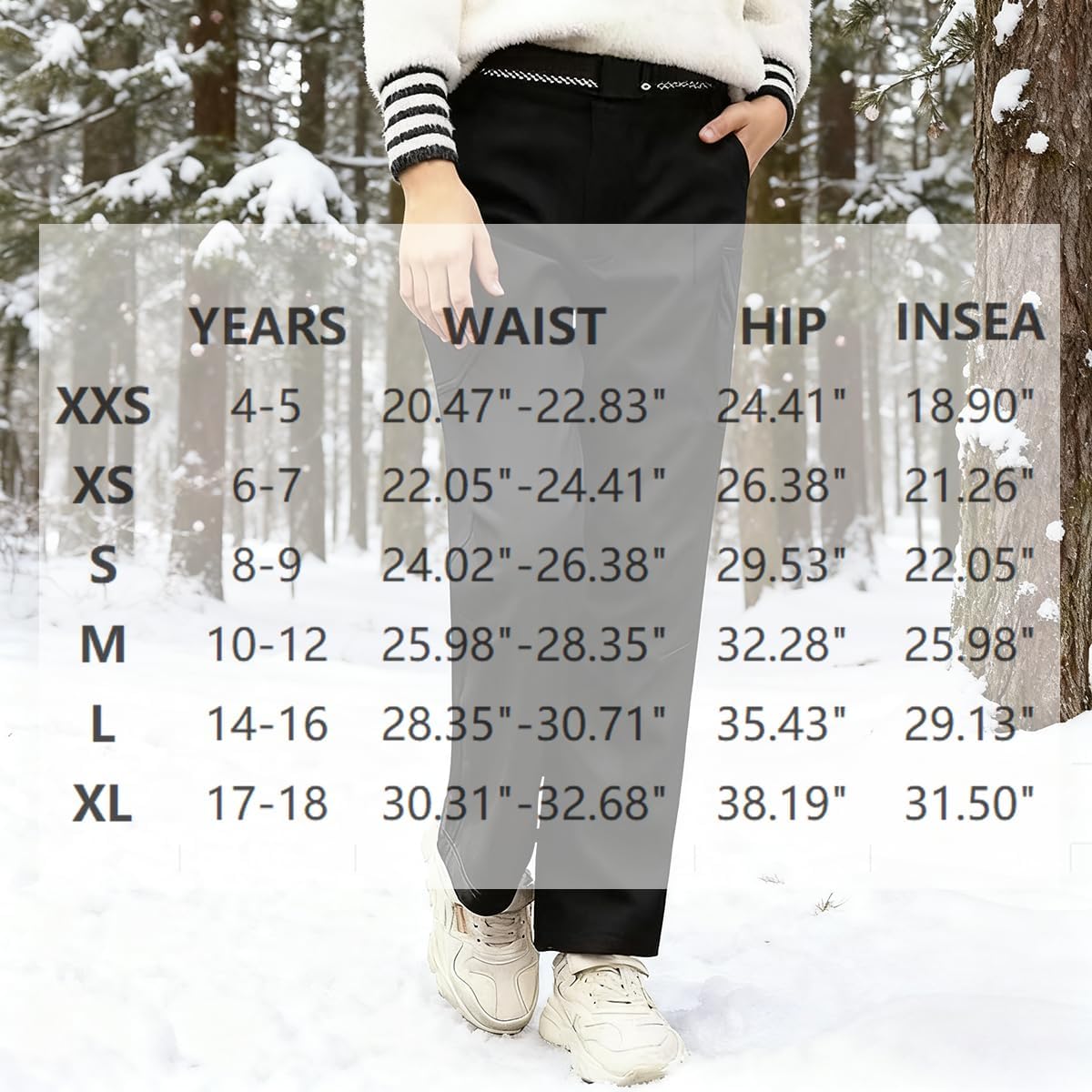 Boys Hiking Pants Waterproof, Fleece Lined Snow Pants Kids Tactical Cargo Pants, Rain Hunting Pants Youth - Image 6