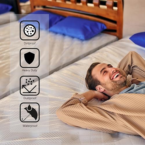 Miniatura 6 de Bolsas de colchón para mudanzas, tamaño Queen, bolsa de almacenamiento de colchón transparente de 3 mil, paquete de 2 protectores de colchón de