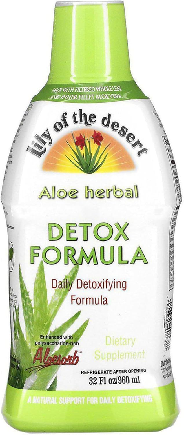 Lily Of The Desert Detox Formula 2-Pack – Aloe Vera and Trusted Herbs for Urinary Tract, Gallbladder, and Liver Support, 32 Oz Ea