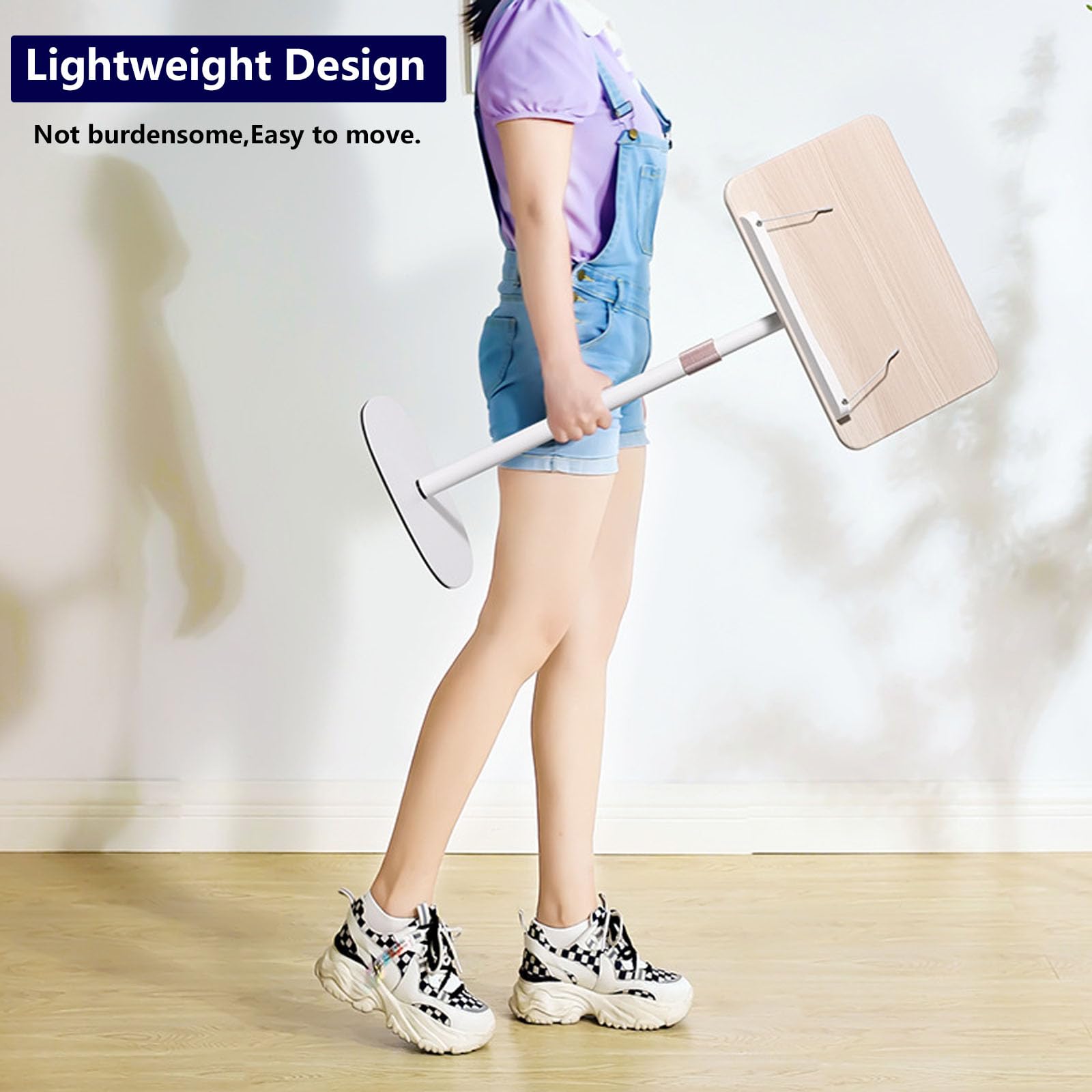 2-in-1 Leggio Spartiti Musicali & Supporto, Altezza Regolabile, Leggio da Pavimento, Elegante Stand Espositore da Pavimento(Size:140cm)