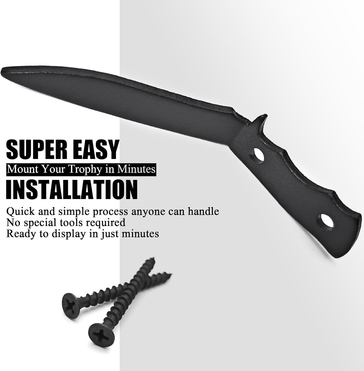 European Mount Skull Hanger, Stainless Steel Euro Wall Mount Hanger for Deer, Antelope, Coyote and Other Smaller Animals, Heavy Duty Deer Skull Wall Bracket Hooker with Easy Installation Kit