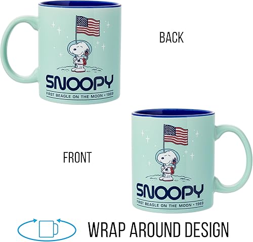 Miniatura 108 de Silver Buffalo Peanuts Snoopy and Woodstock Get Cozy - Taza de cerámica para cámper, 20 onzas
