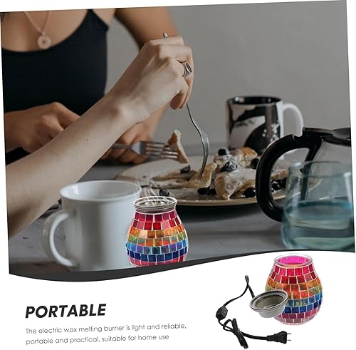 Miniatura 4 de Uonlytech Patrón de cera quemador de fusión Bandera USA Tarta de cera derretida decorativa eléctrica casera americana vela de cristal lámpara de