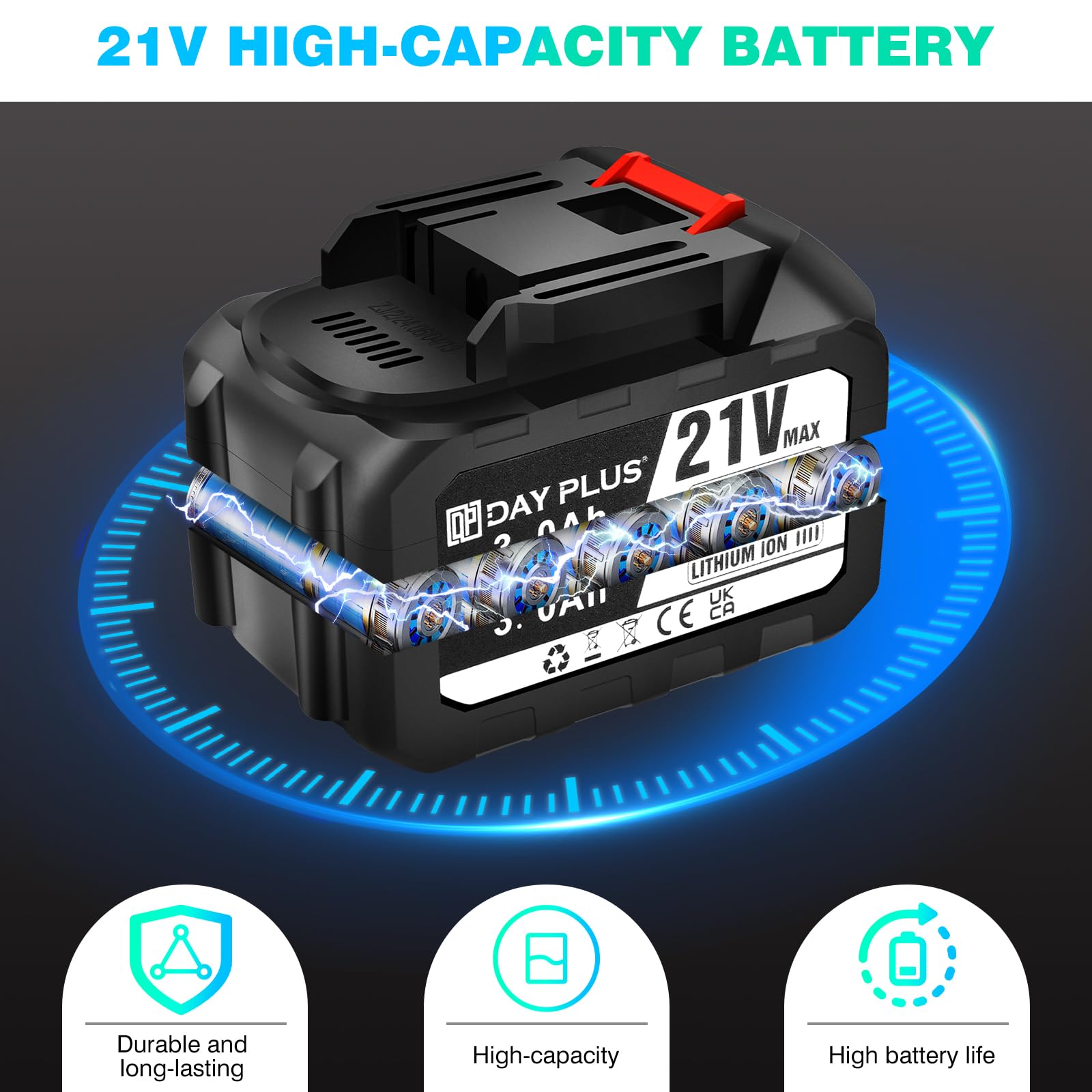 Lucn Aspirapolvere senza fili multi superficie leggero ricaricabile Vac con 2 batterie 3000mAh