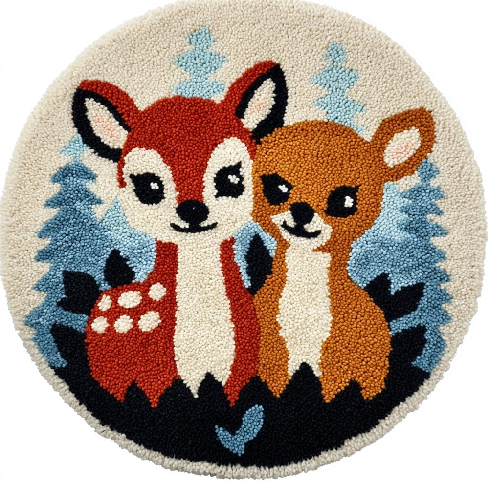 kitphoenix Latch Hook Kits Rose and Deer