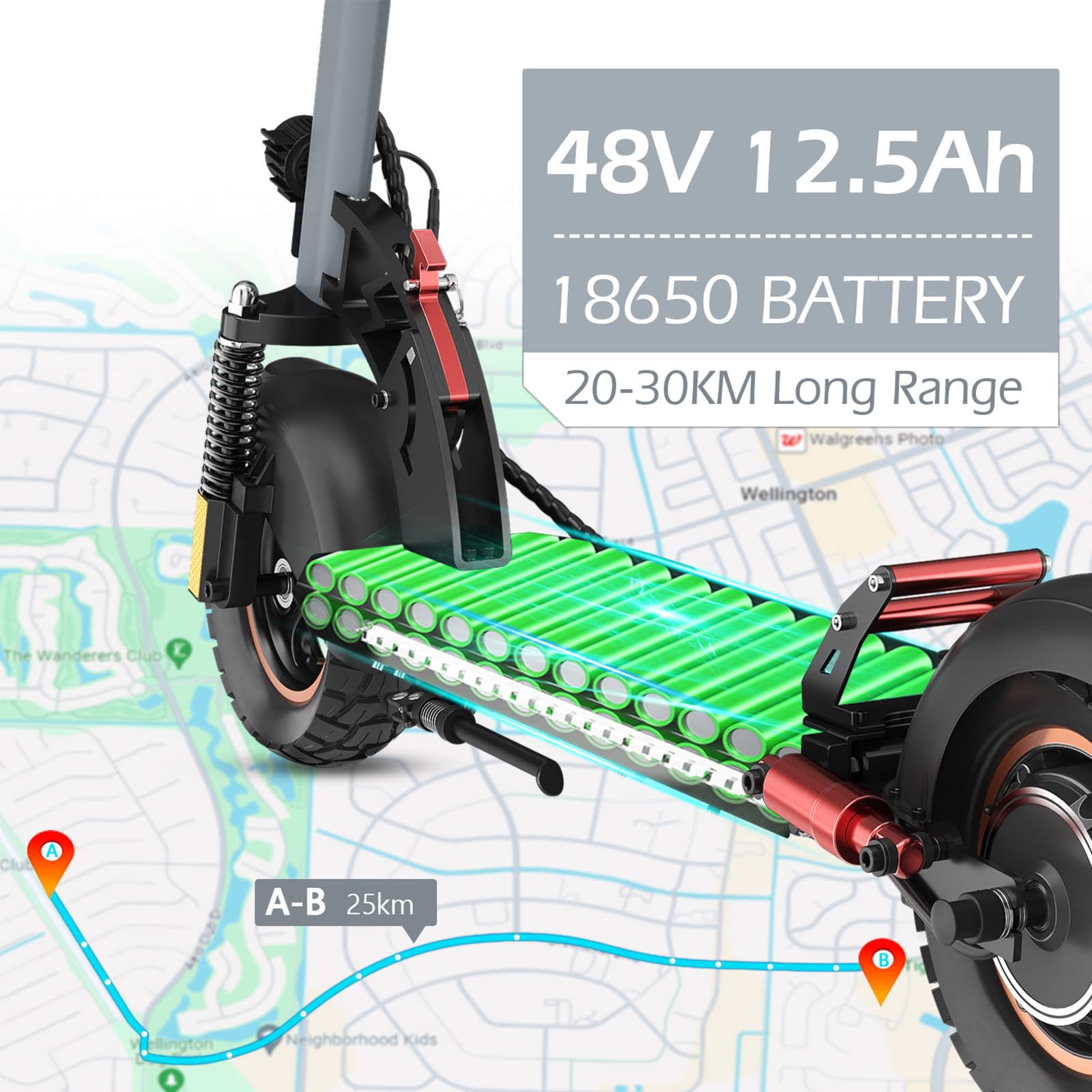 10 Pollici Monopattino Elettrico Pieghevole Adulto Scooter - fuoristrada monopattino elettrico,Batteria 48V 12.5Ah 30-45KM di Autonomia, Carico Massimo 120KG monopattino elettrico adulti
