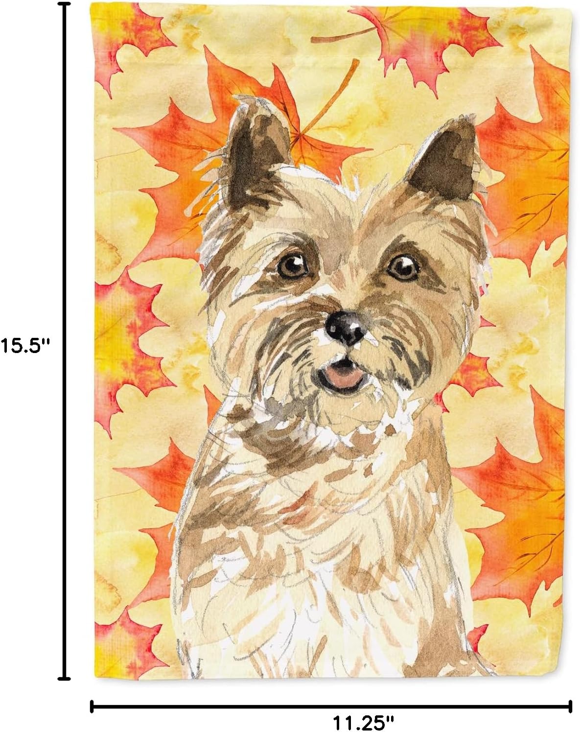 Caroline's Treasures CK1846GF Fall Leaves Cairn Terrier Garden Flag Mailbox Flag Decorative Yard Flag Banner Outside Patio Artwork Yard Flower Beds, Garden Size, Multicolor