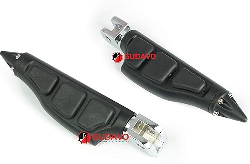 Miniatura 6 de Motocicleta cromo aluminio pie clavijas trasero pasajero pedal con soportes para HONDA GL1500 VALKYRIE (todos los modles) 1997-2004 (GTW mate balck)