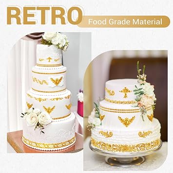 JOERSH Baroque Silicone Fondant Molds, 3Pcs