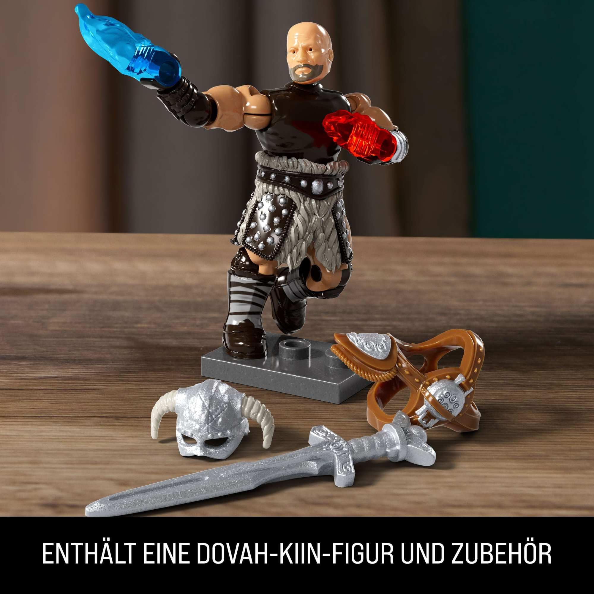 MEGA Skyrim Actionfigur Bauspielzeug, Alduin der Weltenfresser mit 619 Teilen, mit 1 Dragonborn-Figur, für Sammler, HXR98