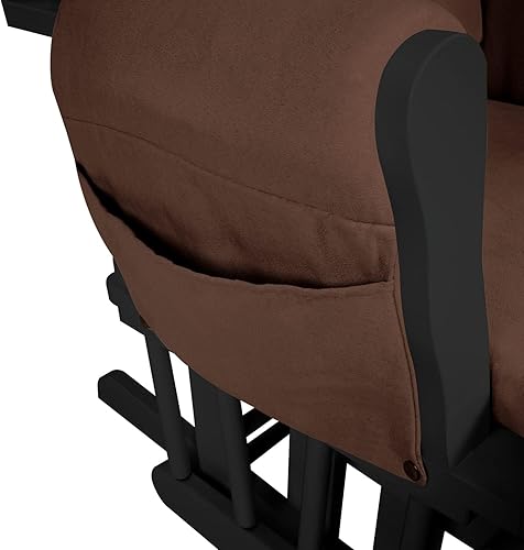 Miniatura 35 de Juego de mecedora y otomana para guardería, mecedora reclinable con otomana, silla mecedora para lactancia materna para habitación de bebé, Espresso