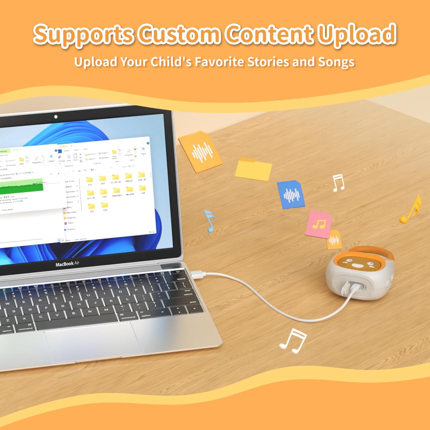 alilo Pocket Bunny Portable Kids Music Player, Musical Toys for Toddlers, Preloaded 120+ Stories/Music/Lullabies/White Noise,High Fidelity Sound Travel Bluetooth Speaker (with Strap and Ring)