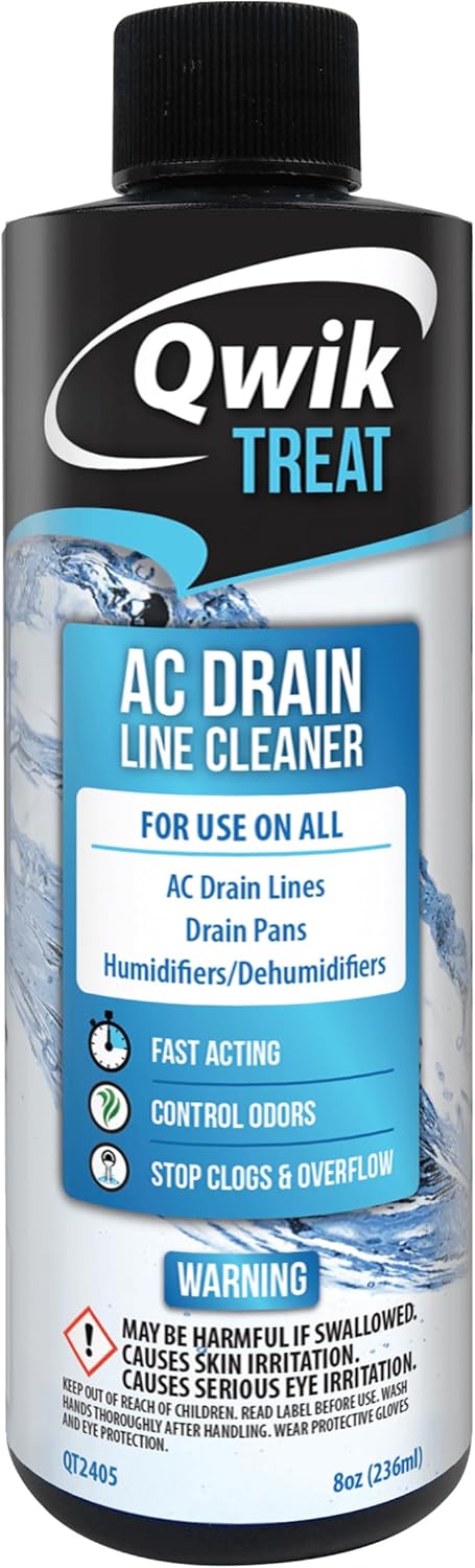 QwikTreat Liquid AC Drain Line & Drip Pan Cleaner, Pipe Unclogger Solution