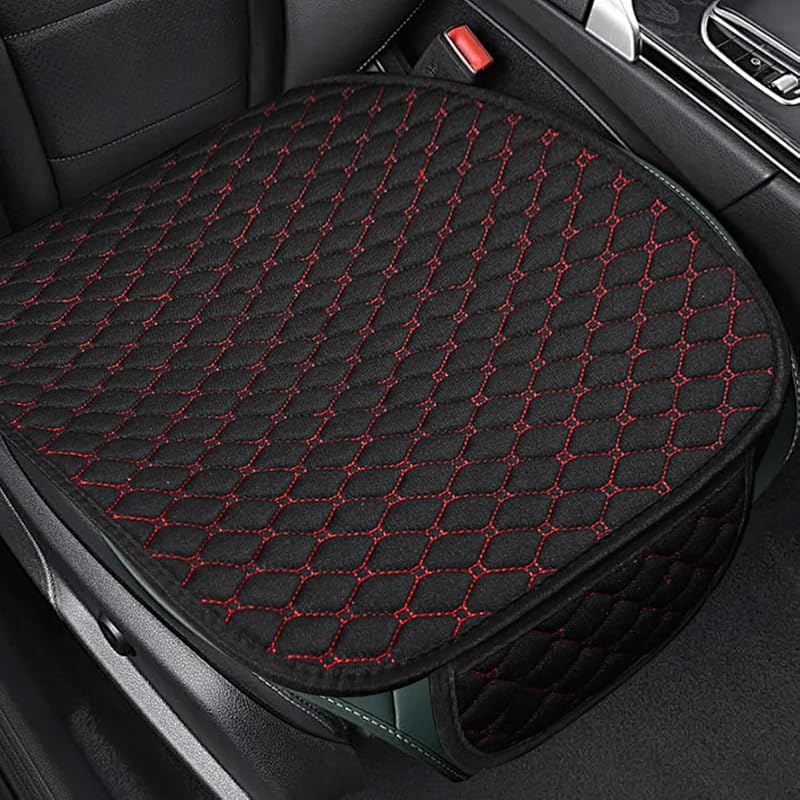Capa para Banco Dianteiro Automotivo em Linho com Bolso Preto e Vermelho QEUOBUE