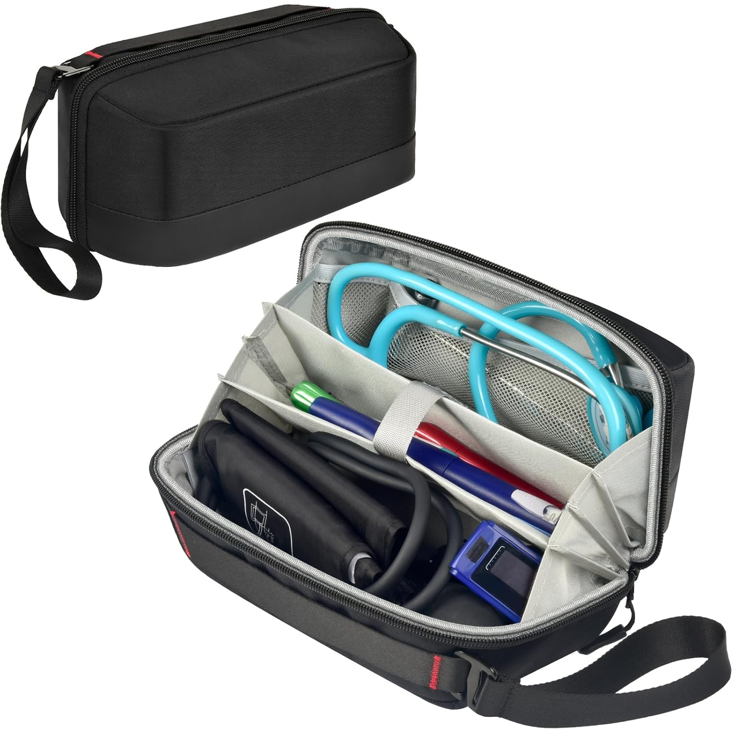 Stethoscope Case | Blood Pressure Cuff Bag | Medical Organizer for Nurses & Doctors, Hold for 3M Littmann/for MDF Instruments Stethoscopes,Penlight Accessories | All in One Nursing School Travel Bag