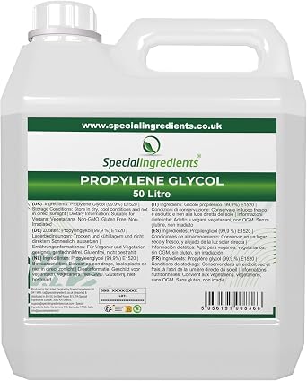 Mono-Propylene Glycol MPG 50 Litre Premium Quality USP/EP Pharma Food, Non GMO   Recyclable Container