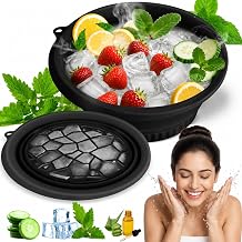 Ice Face Bowl Silicone Face Ice Bowl For Ice With Built-In Ice Tray Collapsible Face Tub For Ice Bath, Facial Ice Plunge Bowl Ice Water Facials at Home Women & Men