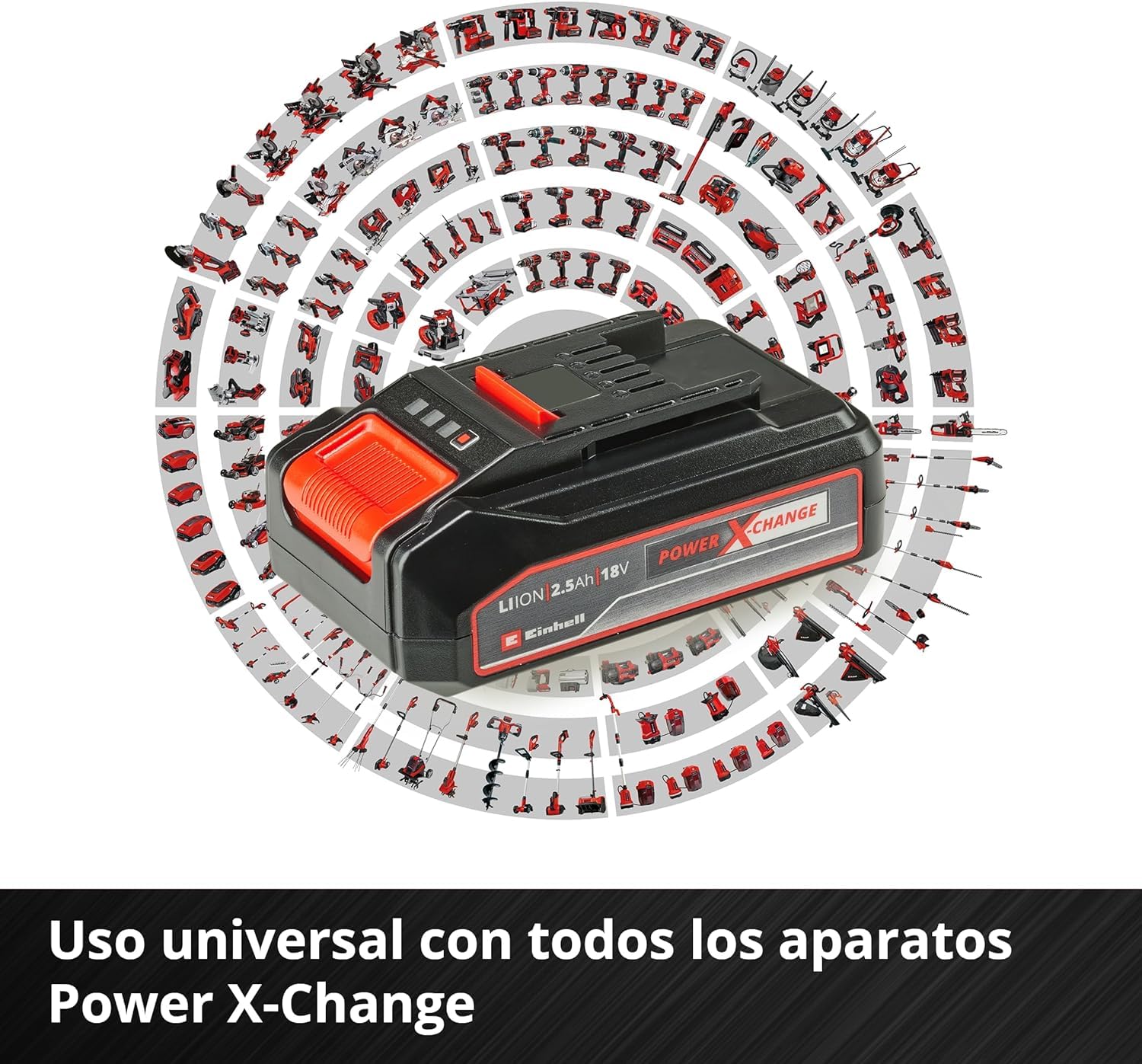 Einhell PXC-Kit Inicio PXC 18V 2,5 Ah (batería y Cargador, para Todos los Dispositivos Power X-Change, Sistema de gestión de batería ABS controlado por el Proceso, Pantalla LED de 3 Niveles)