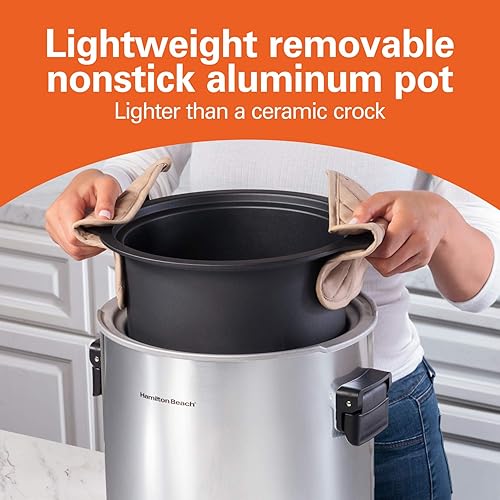 Miniatura 5 de Hamilton Beach Sear & Cook - Olla de cocción lenta con olla de cocción lenta y segura para estufa, gran capacidad de 10 cuartos de galón,