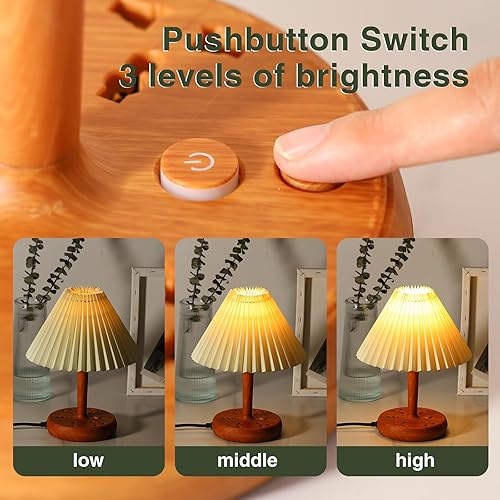 Miniatura 2 de Lámpara de mesa para dormitorio, lámpara pequeña regulable de 3 vías con 3 USB y 4 tomas, lámparas de mesita de noche para dormitorio, sala de