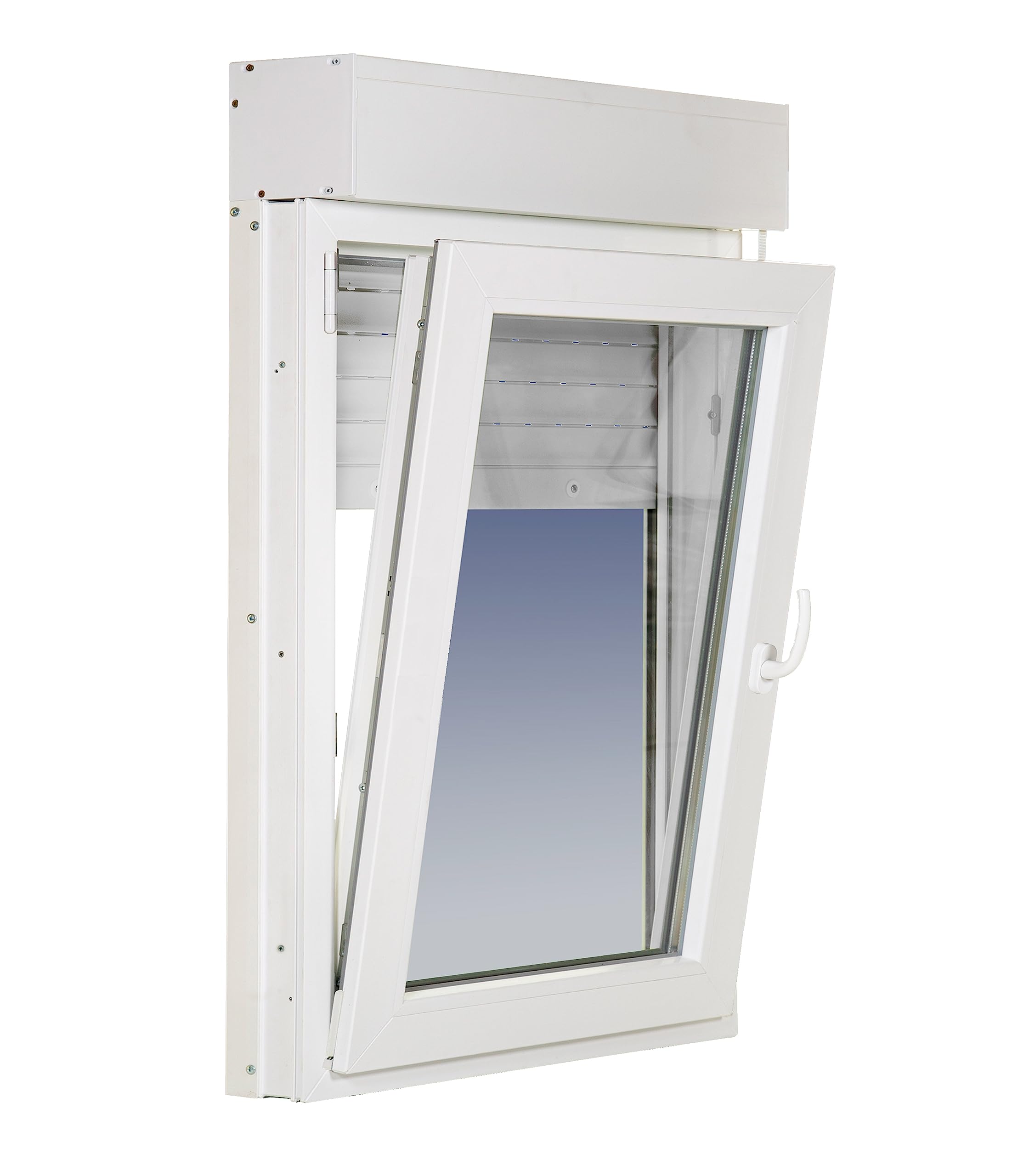 Ventanastock PVC 700x1155 Practicable Oscilobatiente Izquierda con Persiana 1 hoja