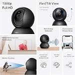Tapo par TP-Link Caméra de sécurité Pan/Tilt pour moniteur de bébé, Caméra pour animaux de compagnie avec détection de mouvement, 1080P, 2-Way Audio, vision nocturne, nuage & SD Stockage de cartes, fonctionne avec Alexa & Google Home, Noir (Tapo C201)