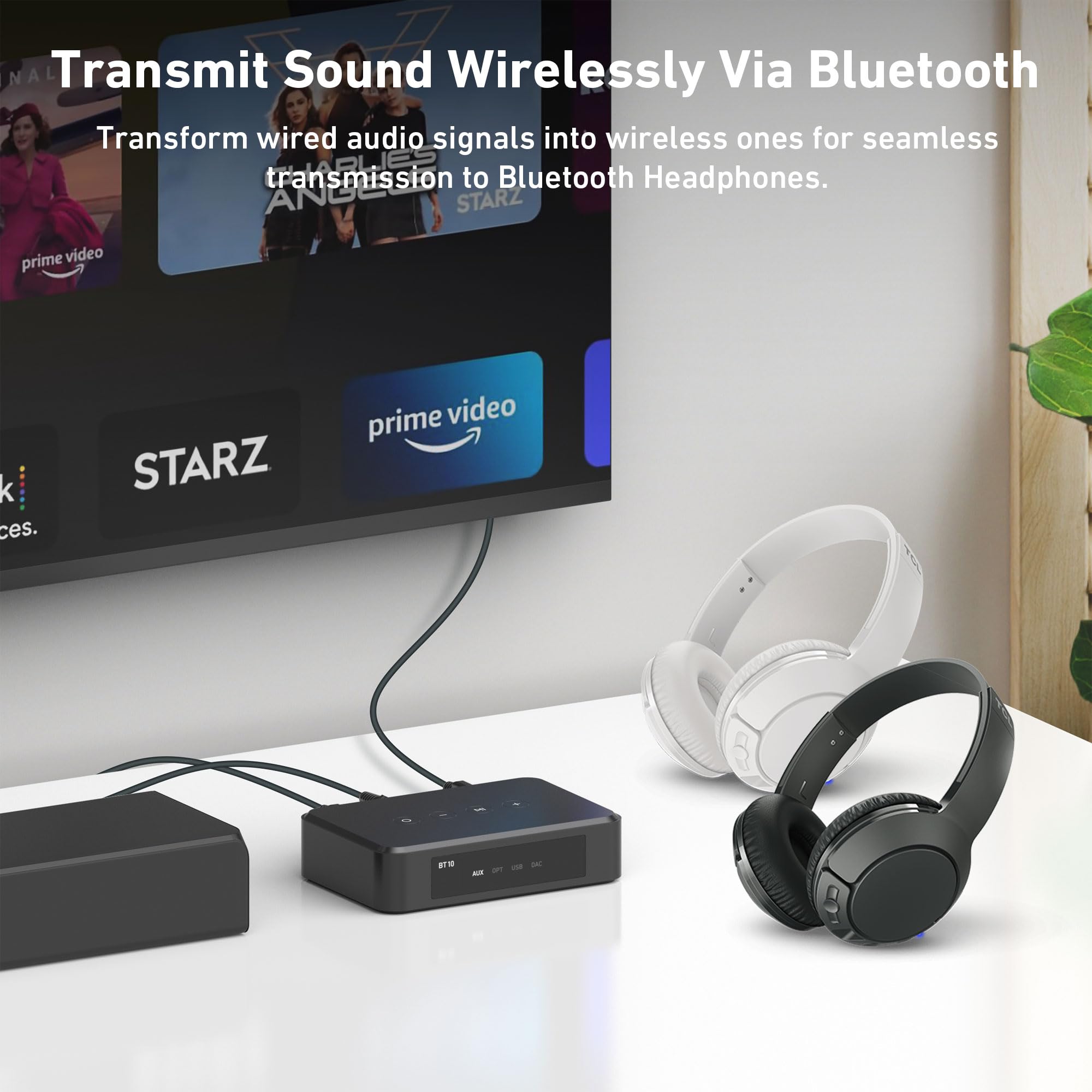 Arylic BT10 Trasmettitore e Preamplificatore Bluetooth, Supporta Musica ad alta Risoluzione aptX HD e bassa latenza aptX, Adattatore Audio Domestico per TV e PC con APP e telecomando.