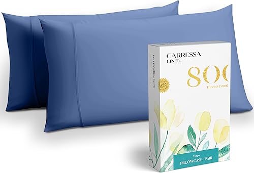 Vista 190 de Carressa Linen Juego de sábanas 100% de algodón egipcio, tamaño Queen, 6 piezas de 800 hilos de algodón egipcio, tamaño Queen, color blanco, suave