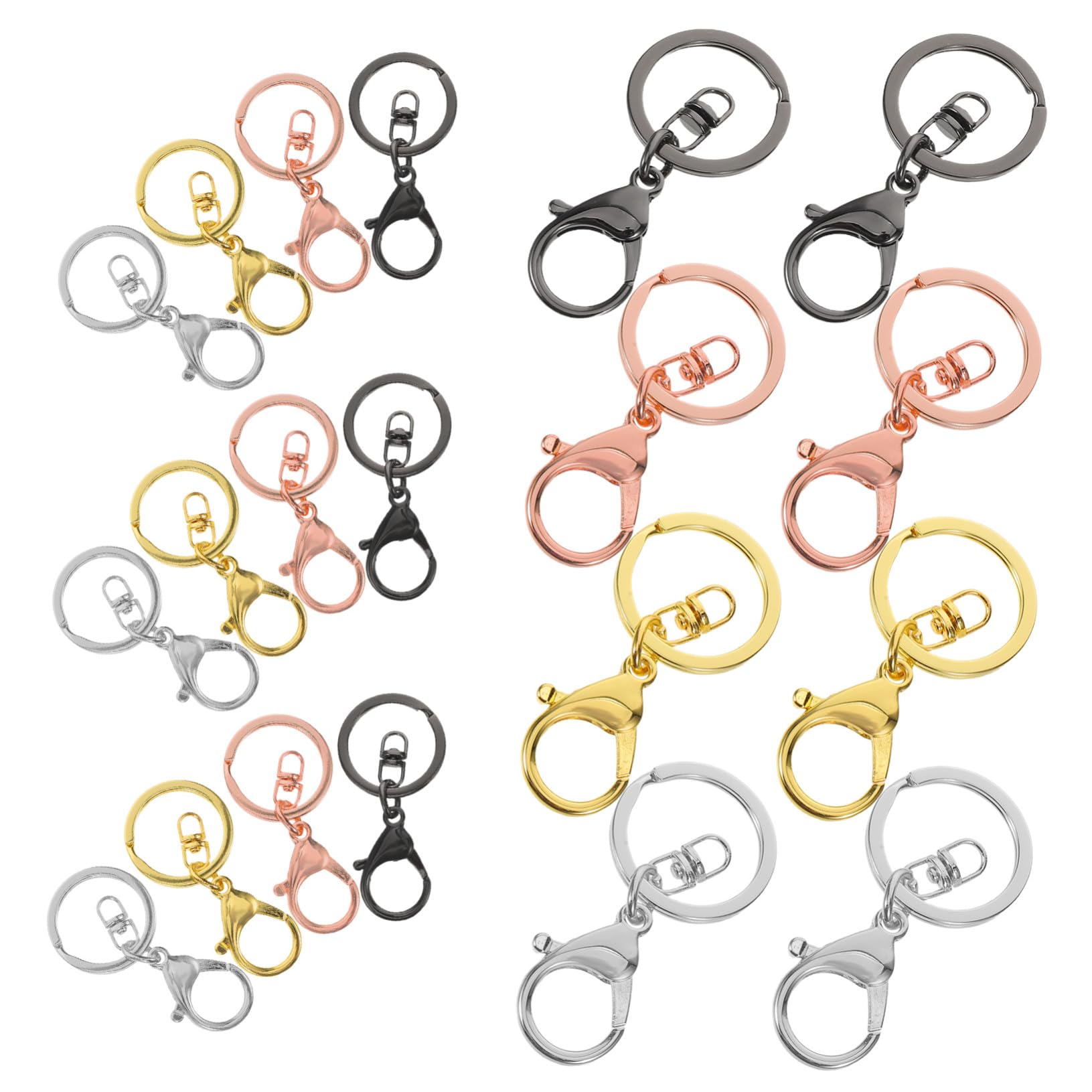 20 piezas Llaveros Metálicos con Cierre de Langosta Reforzado de Colores Surtidos Ganchos Giratorios para Llaveros y Manualidades DIY Clips Resistentes para Llaves y Accesorios