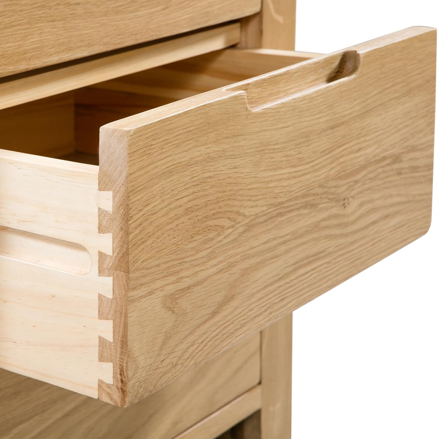 Julian Bowen Curve 3 Drawer Bedside, Oak, Height: 61cm, Width: 38cm, Depth: 45cm - Image 6