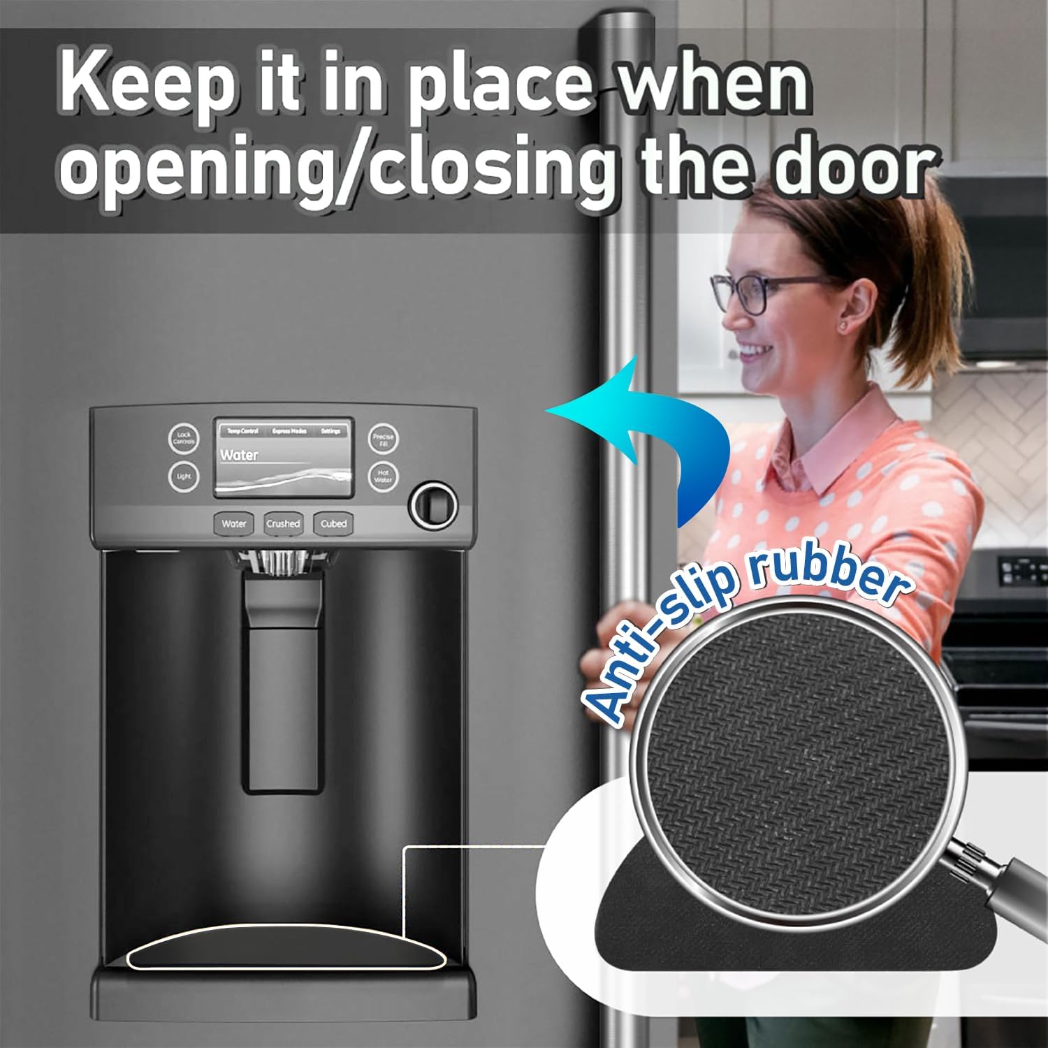 LOPNUR 2 Pack Refrigerator Drip Tray Catcher, 8.3"x3.7" Semi-Circle, Black
