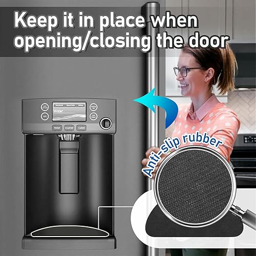 Miniatura 5 de LOPNUR Paquete de 2 bandejas de goteo para refrigerador, alfombrillas cortables para refrigerador de 8.3 x 3.7 pulgadas, para ocultar manchas, Negro