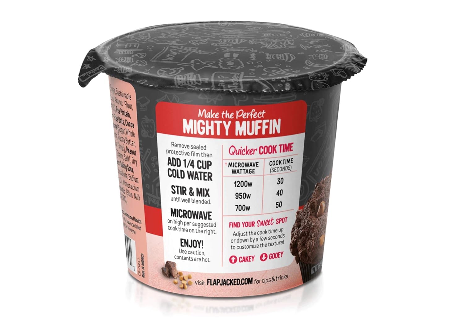 FlapJacked Mighty Muffins, Gluten-Free Chocolate Peanut Butter, 1.94 Ounce (Pack of 12)