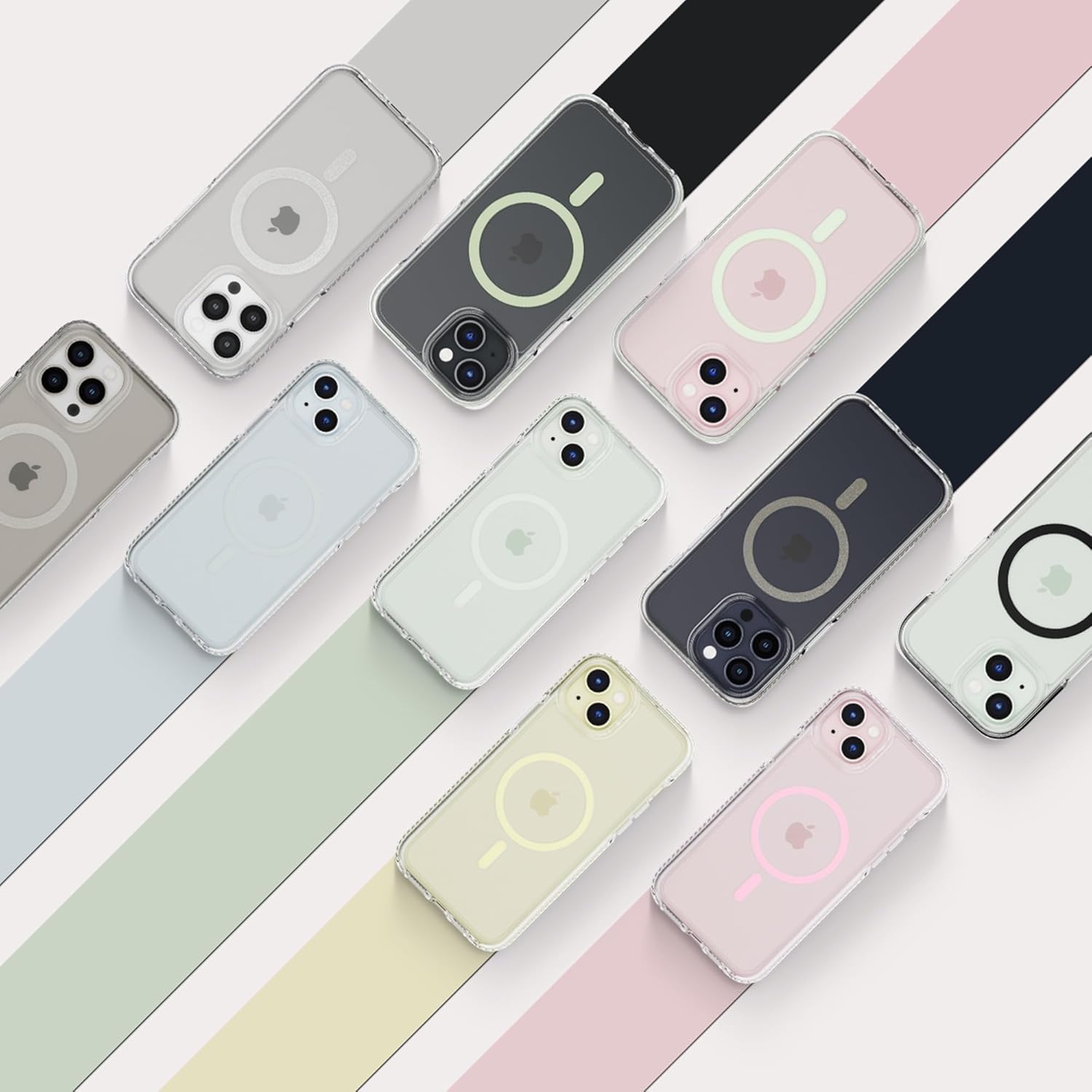 Tech21 Evo Crystal case for iPhone 15 Pro Max - Compatible with MagSafe - Impact Protection Case with 15x Military Standard Rating - White Titanium