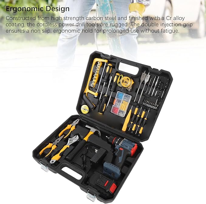 Kit de Taladro Inalámbrico Garosa, 25 Niveles, 1500rpm, con Batería de Litio miniatura 9