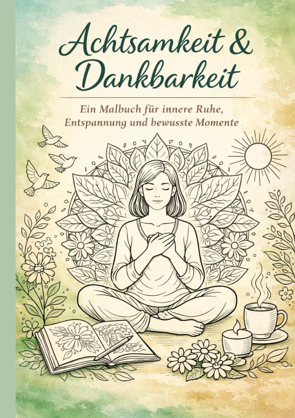 Achtsamkeit Malbuch für Erwachsene: Dankbarkeit, Entspannung und Stressabbau durch kreatives Ausmalen
