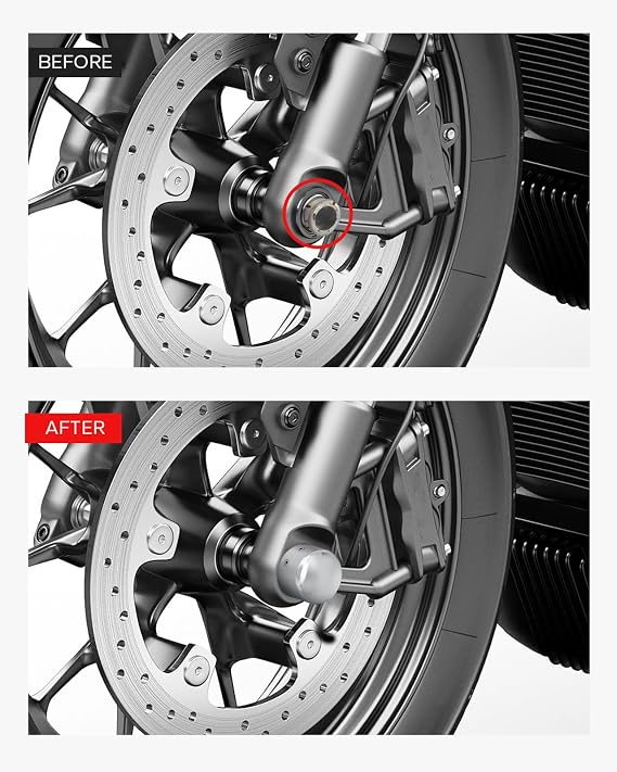 Amazicha Chrome Front Axle Nut Cover Axle Caps Compatible for Harley Touring Softail Electra Road Glide Sportster 08-later