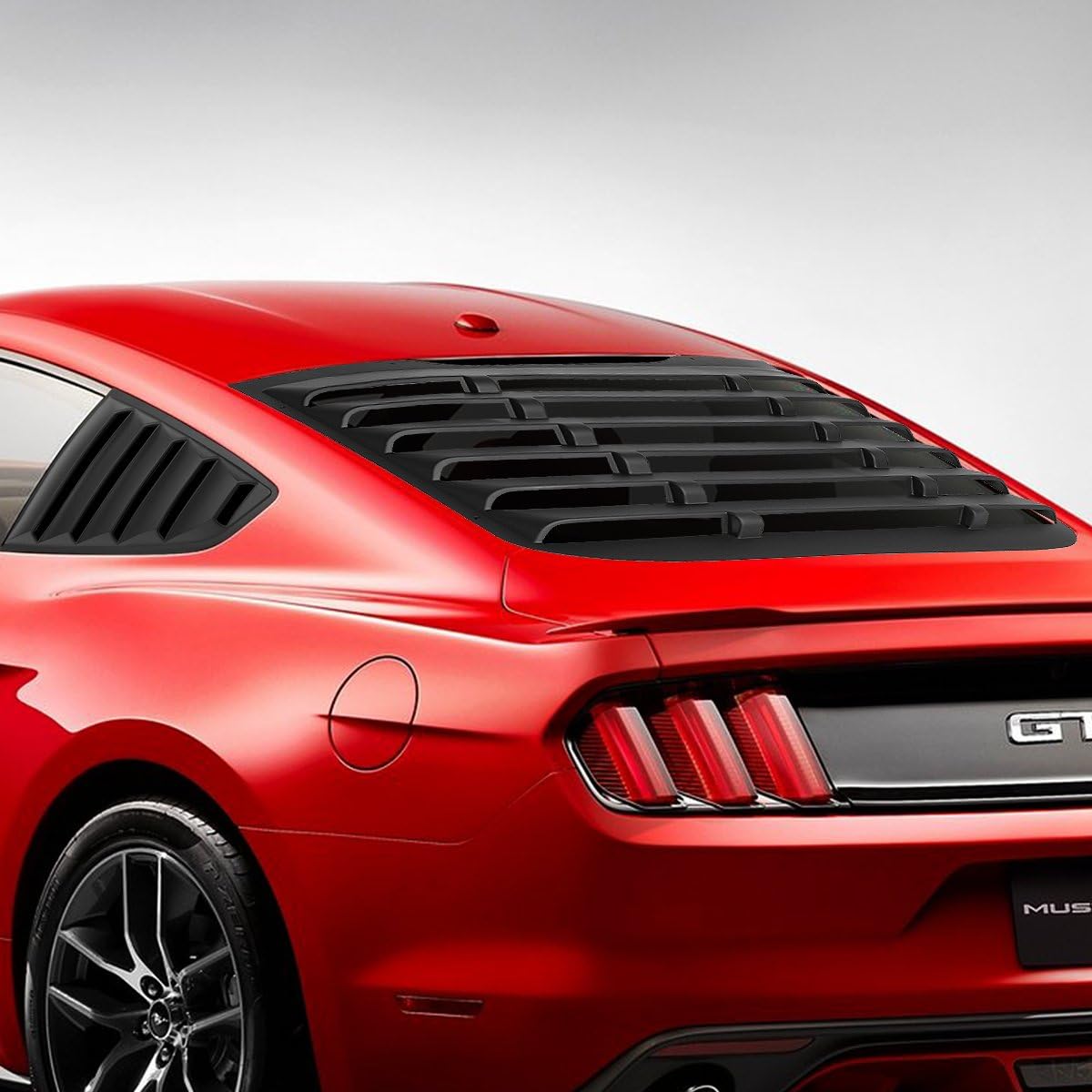 DNA MOTORING Rear+Quarter Side Window Louver Compatible with 15-18 Mustang Coupe, Windshield Sun Shade Cover, ZTL-Y-0001